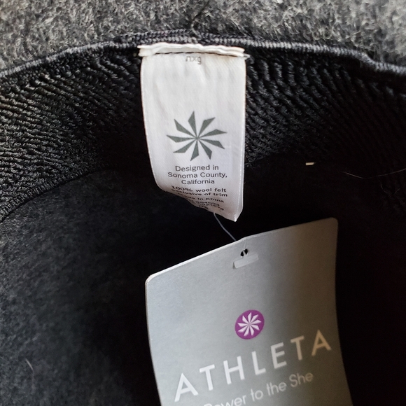 Athleta Gray Felted Wool Cowgirl Hat NWT Boho Gorpcore Western Fringe Minimalist - Picture 5 of 11